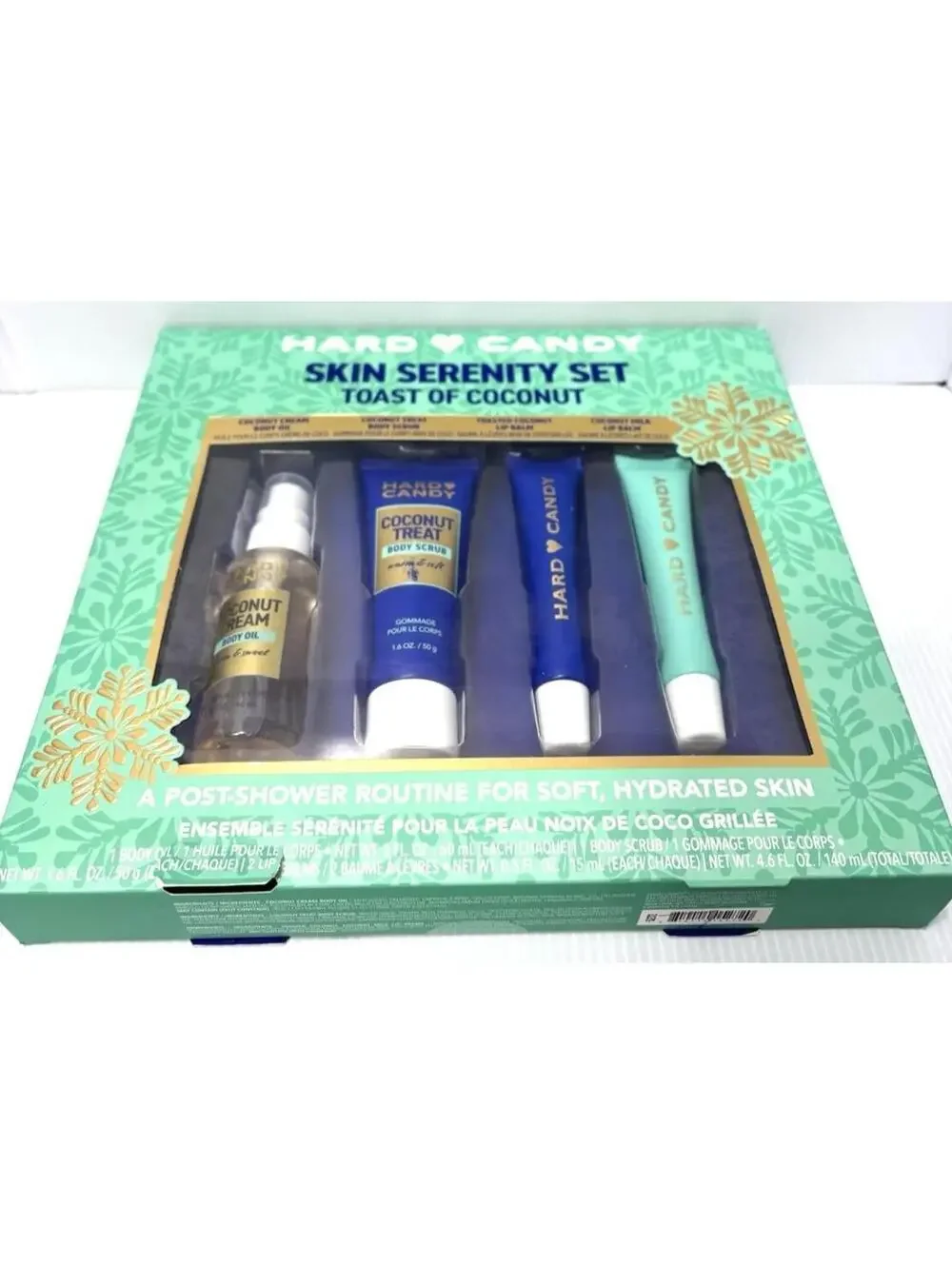 Hard Candy Toast of Coconut Skin Serenity Gift Set Body Oil Scrub Lip Balms NEW